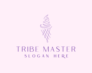 Purple Ice Cream Outline logo design