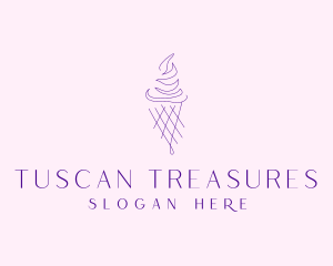 Purple Ice Cream Outline logo design