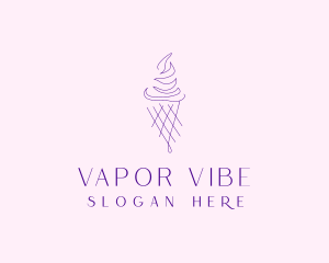 Purple Ice Cream Outline logo design