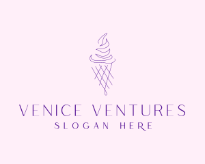 Purple Ice Cream Outline logo design