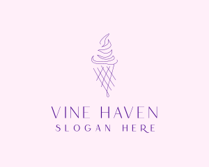 Purple Ice Cream Outline logo design