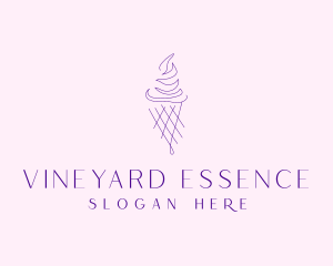 Purple Ice Cream Outline logo design