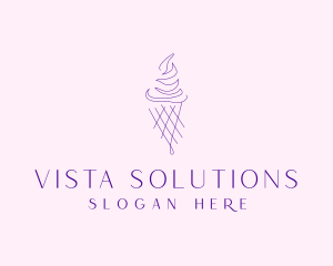 Purple Ice Cream Outline logo design