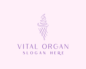 Purple Ice Cream Outline logo design