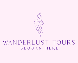 Purple Ice Cream Outline logo design