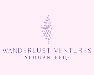 Purple Ice Cream Outline logo design