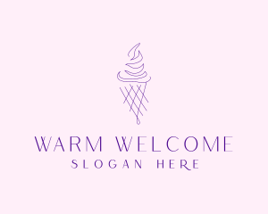 Purple Ice Cream Outline logo design