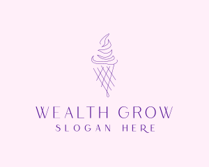 Purple Ice Cream Outline logo design