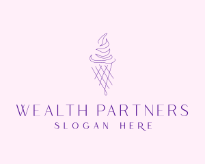 Purple Ice Cream Outline logo design