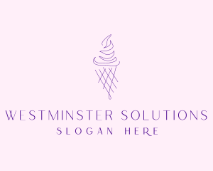 Purple Ice Cream Outline logo design