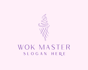 Purple Ice Cream Outline logo design