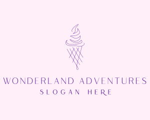 Purple Ice Cream Outline logo design