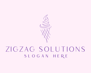 Purple Ice Cream Outline logo design