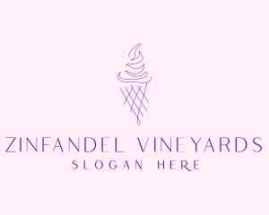 Purple Ice Cream Outline logo design