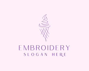 Purple Ice Cream Outline logo design