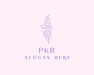 Purple Ice Cream Outline logo design