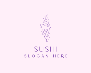 Purple Ice Cream Outline logo design