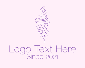 Dainty - Purple Ice Cream Outline logo design