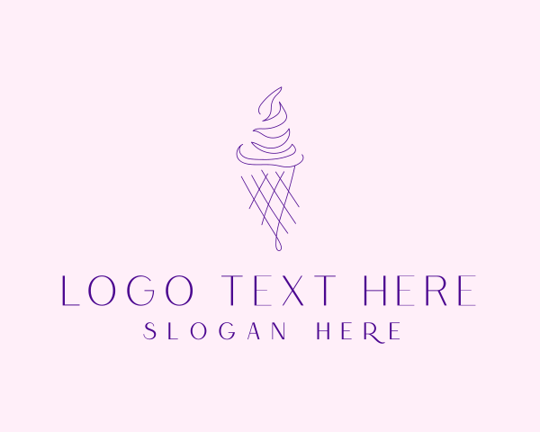 Minimal - Purple Ice Cream Outline logo design