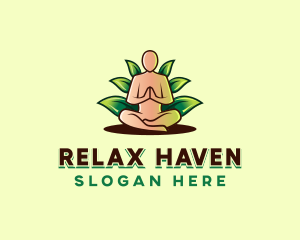 Yoga Leaf Relaxation logo design