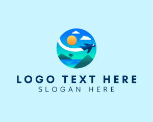 Island - Plane Beach Summer Getaway logo design