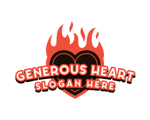 Fire Heart Love logo design