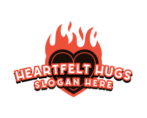 Love - Fire Heart Love logo design