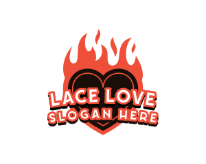 Fire Heart Love logo design