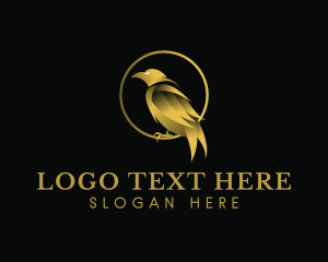 Forest - Elegant Gold Bird logo design