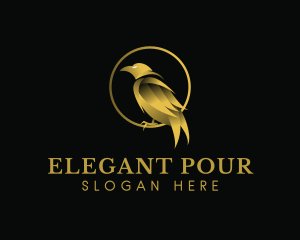 Elegant Gold Bird logo design