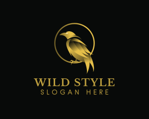 Elegant Gold Bird logo design