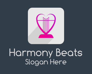Heart Lyre App logo design