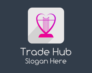 Harmony - Heart Lyre App logo design