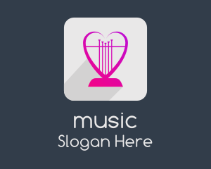 Icon - Heart Lyre App logo design