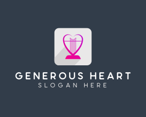 Heart Lyre App logo design