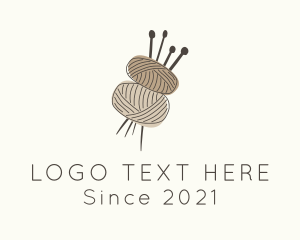 Knitter - Brown Yarn Crochet logo design