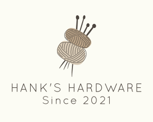 Hank - Brown Yarn Crochet logo design