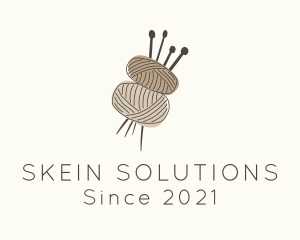 Skein - Brown Yarn Crochet logo design