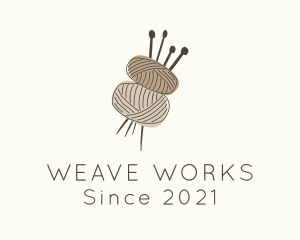 Loom - Brown Yarn Crochet logo design