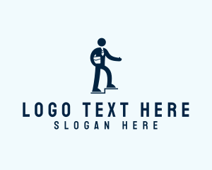 Businessman - Corporate Employee Stairs logo design