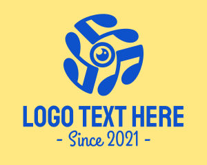 Music Video - Blue Music Lens logo design