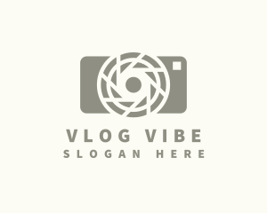 Vlogging - Camera Shutter Photography logo design