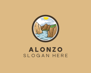 Rustic Mountain River logo design