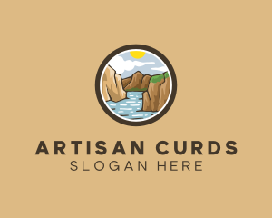 Rustic Mountain River logo design