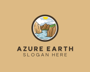 Rustic Mountain River logo design