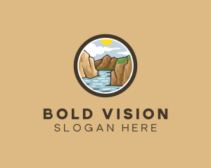 Rustic Mountain River logo design