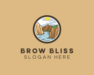 Rustic Mountain River logo design