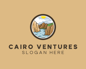 Rustic Mountain River logo design