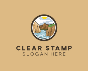 Rustic Mountain River logo design