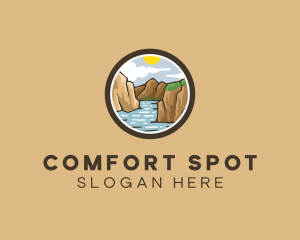 Rustic Mountain River logo design